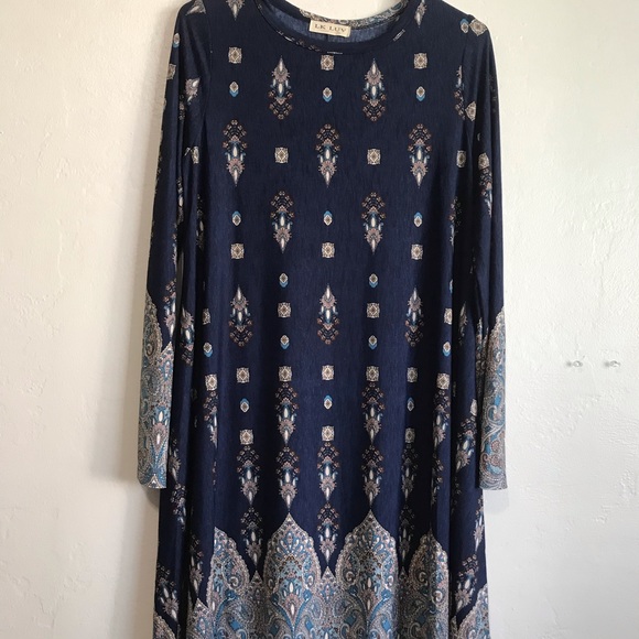 LK Luv’s Tunic dress size medium/ Navy - Picture 2 of 6
